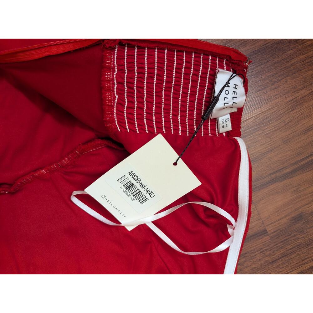 Hello Molly Hot Vibes Mini Dress Size XL Red Wrap Dress NWT Coastal Cowgirl - Picture 6 of 6